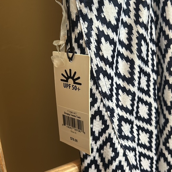 NWT Jofit Strappy Tennis Pickleball Blue/White Tank Top UPF 50+ Size Small - Picture 8 of 9